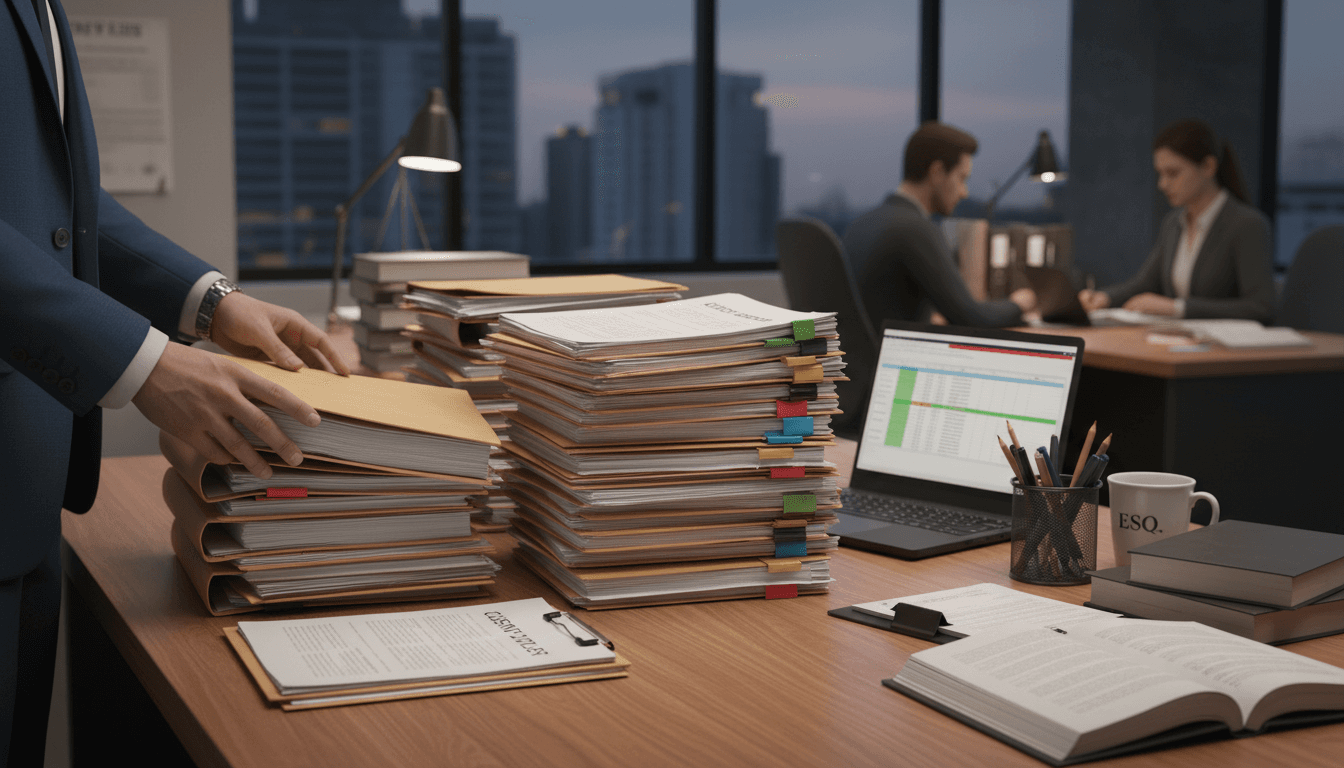 legal documents organised on a desk